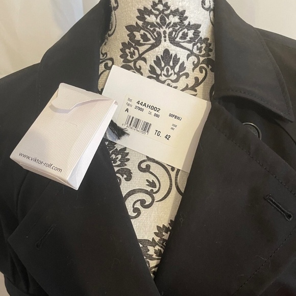 NWT! RUNWAY! Viktor & Rolf Buckled Trench Coat  Size IT 42 BLACK  Italy - Picture 15 of 15